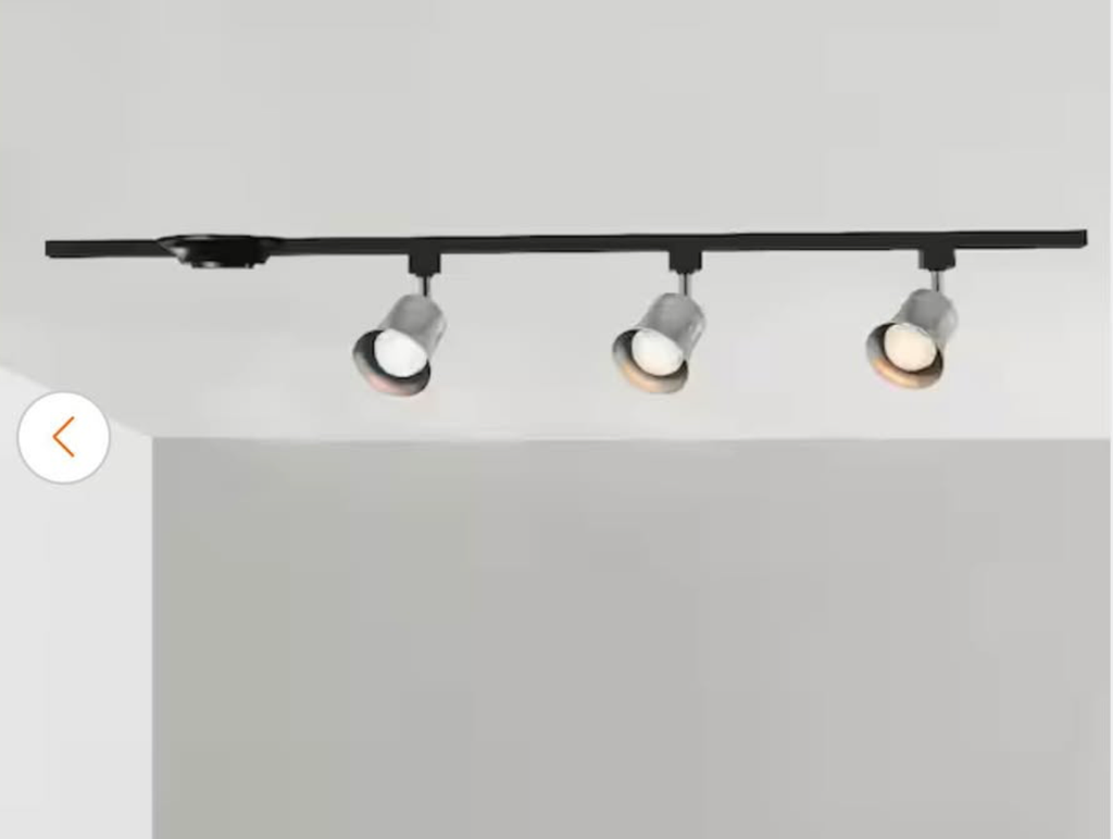 Hampton Bay 4 ft. Brushed Nickel Integrated LED Ceiling Mount Direct-wire Track Lighting Kit