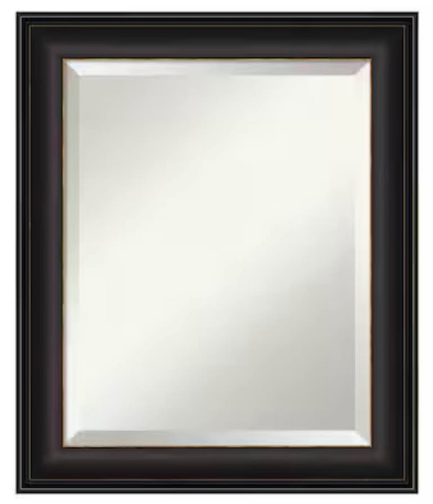 Amanti Art Trio 20.5-in x 24.5-in Framed Rectangle Bathroom Vanity Mirror (Brown and Bronze)