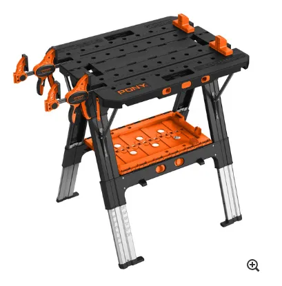 PONY 2-IN-1 HD FOLDING WORKTABLE (Table only- Missing Clamps)
