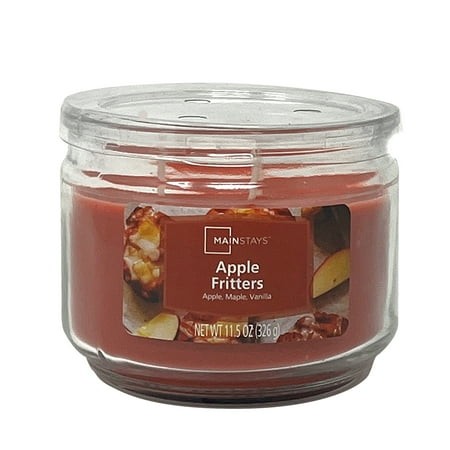 Mainstays 3-Wick Glass Jar Candle  Apple Fritter  11.5 Oz