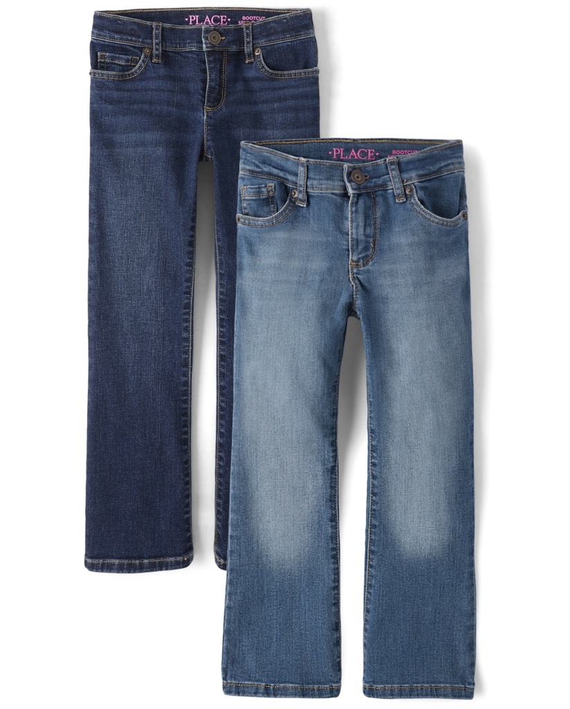The Children's Place Girls Bootcut Jeans 2-Pack | Size 16 | Cotton