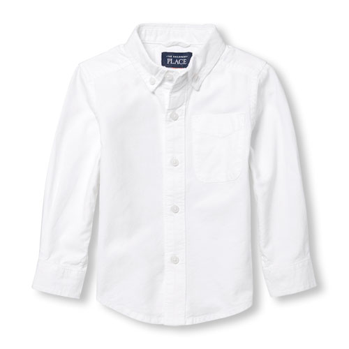 The Children's Place Baby 6-9 Mo. Oxford Button Down Shirt in White