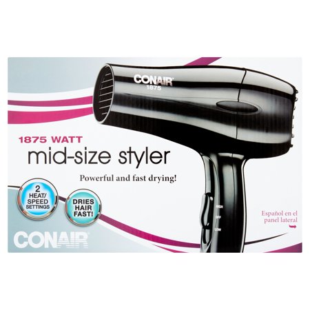 Conair 1875W Mid-Size Hair Dryer, White