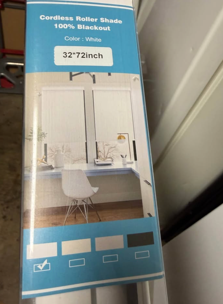 White Roller Shades 32x72"