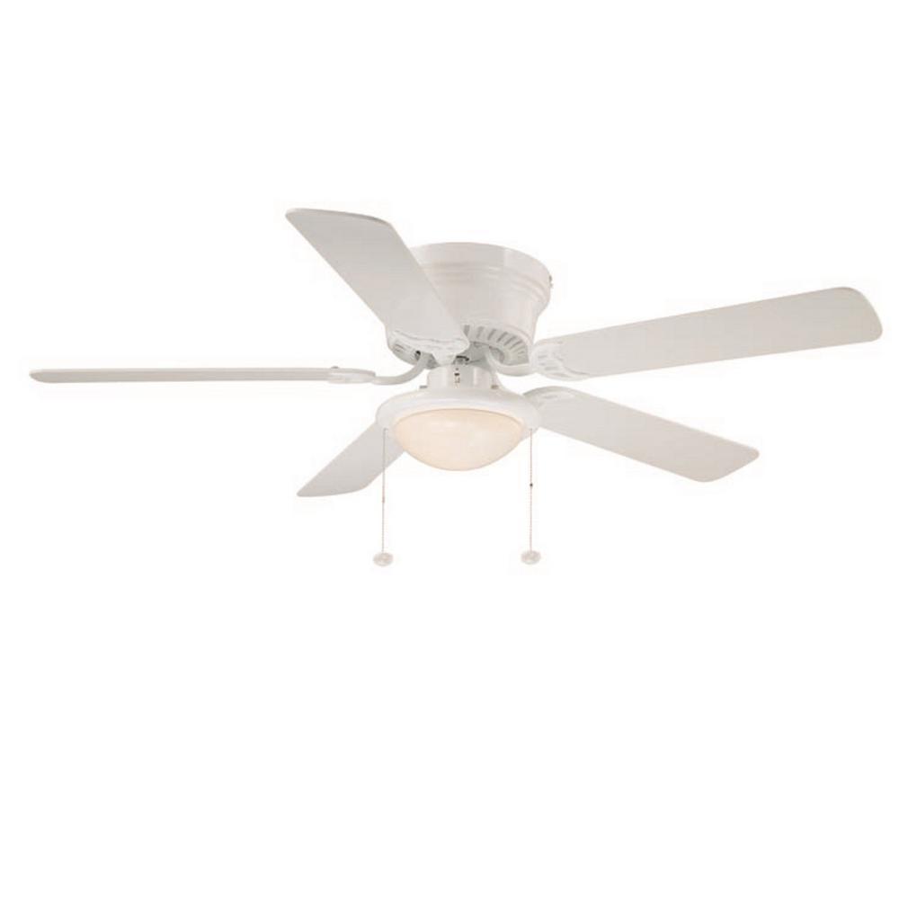 Hugger 52 in. LED Indoor White Ceiling Fan with Light Kit