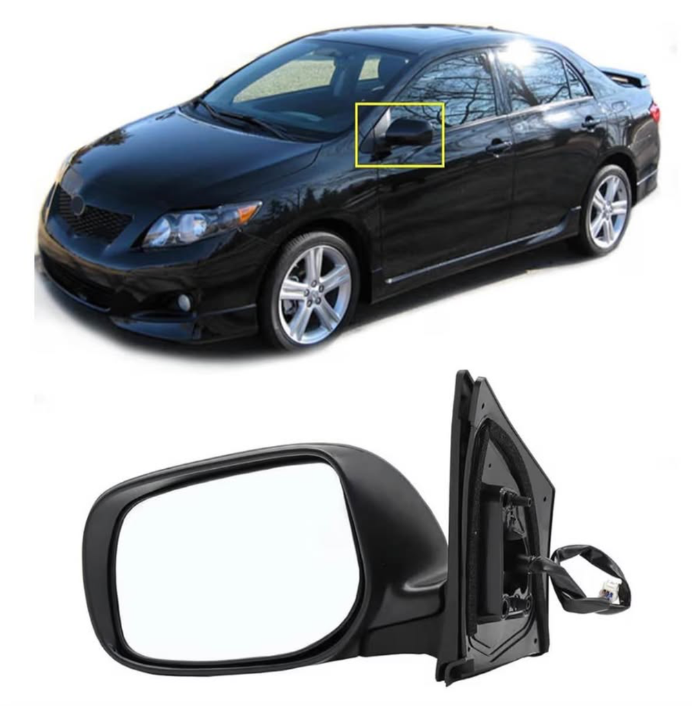 Toyota Corolla Driver Side Mirror, Silver 2009-2013
