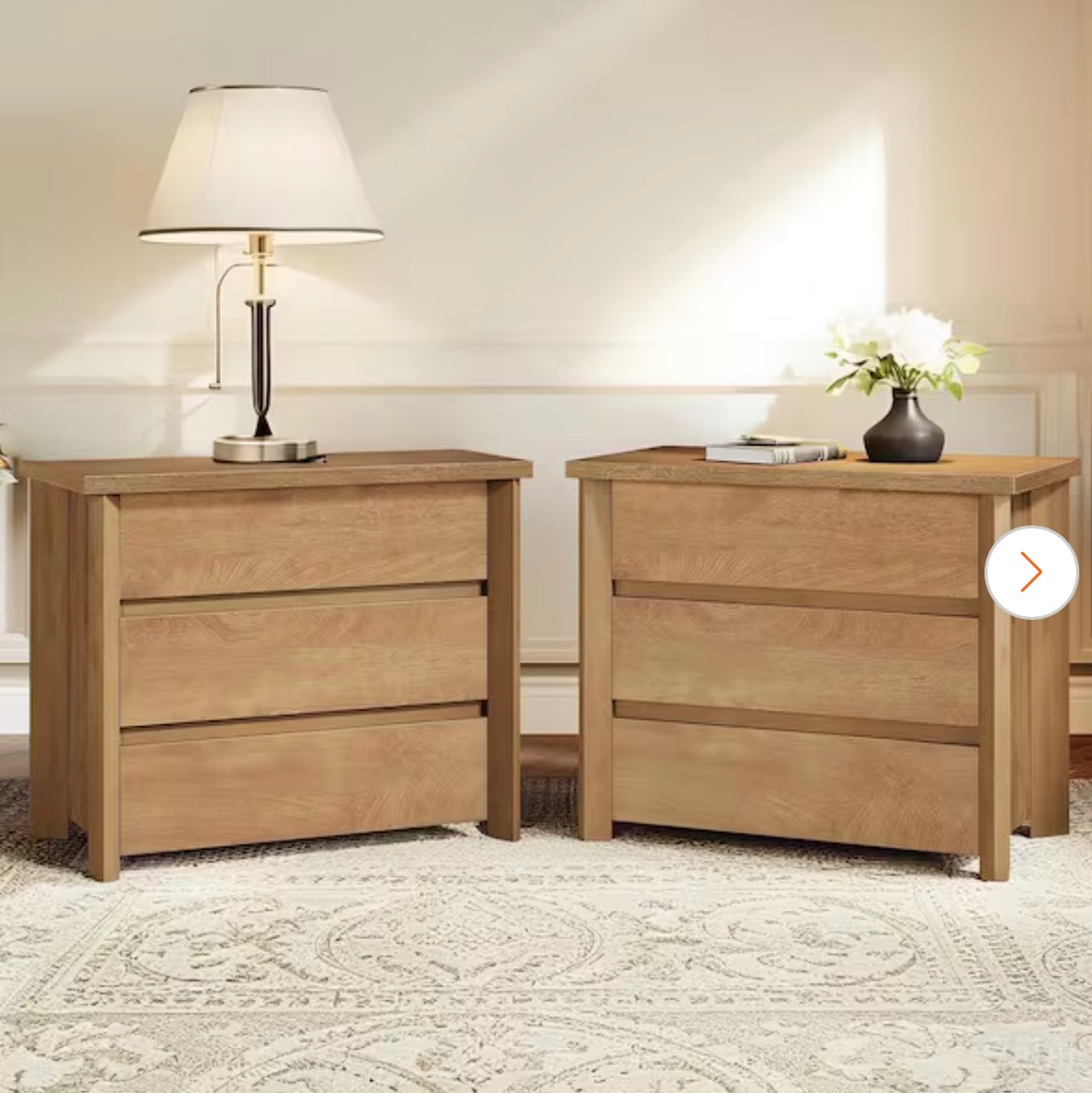 FENLEY WALNUT 3-DRAWER 31.5 IN. SET OF 2