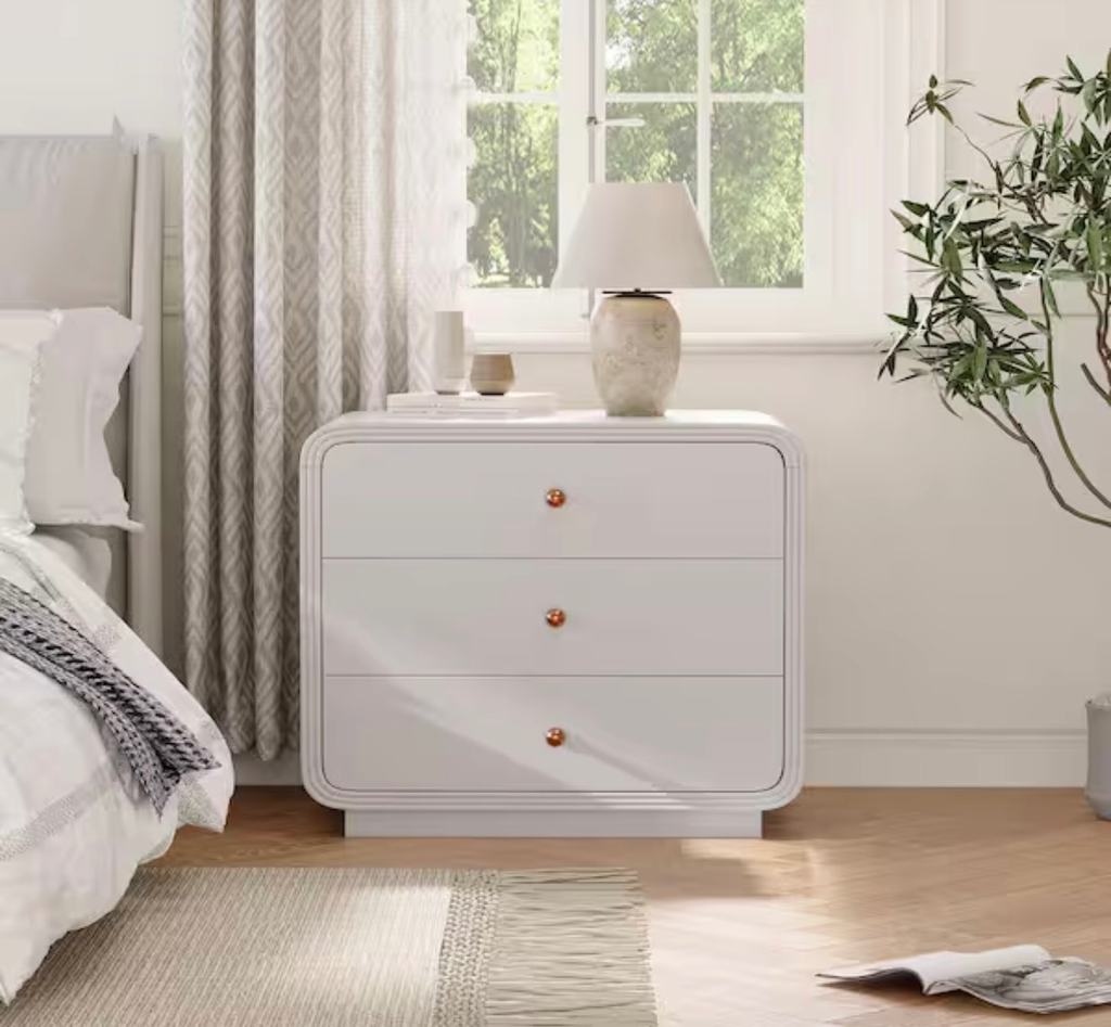 CRESTON MODERN IVORY WHITE 3-DRAWER