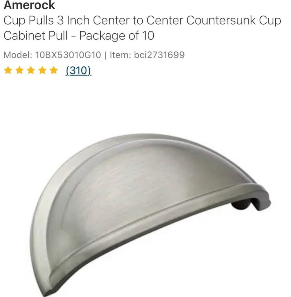 Amerock Allison Satin Nickel Drawer/Cabinet Cup Pull, 25 pack