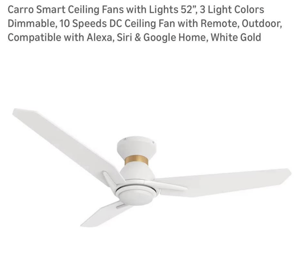 Carro Smart 52” White CES523A4L-FM, Works with Alexa