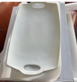 White Porcelain Serving Tray Set of Two